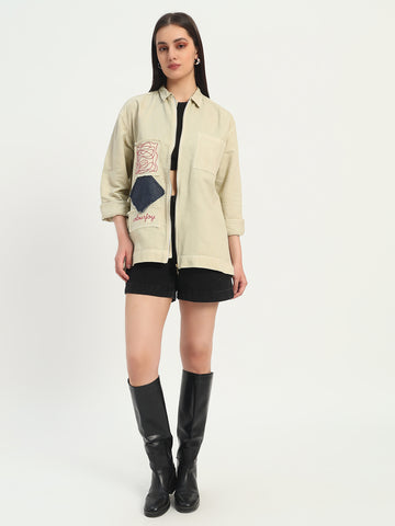 Casual Slim Fit Embroidered Winter Wear Jacket