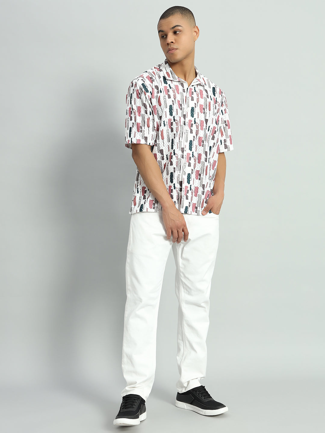 Sure! Here are the SEO tags separated by commas:  - Casual fashion, men's wear, multicoloured shirts, cotton shirts, summer style, knitted shirts, vibrant prints, men's casual wear, half sleeve shirts, fashion for men, men's fashion trends, comfortable fashion, casual outfits, colorful shirts, stylish menswear, casual shirts, everyday wear, men's style guide, wardrobe essentials, shop now.