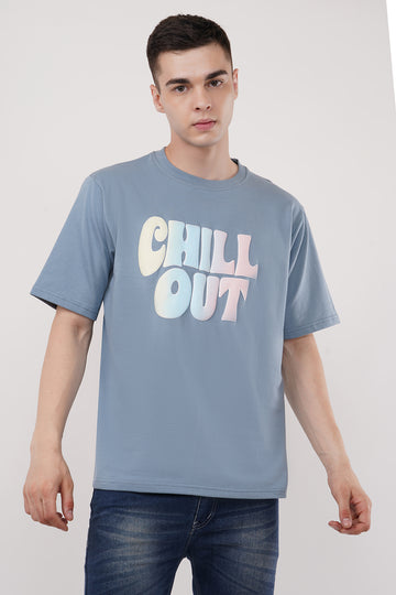 Chill Out Roundneck Half Sleeve Oversized T-Shirt in Multiple Prints