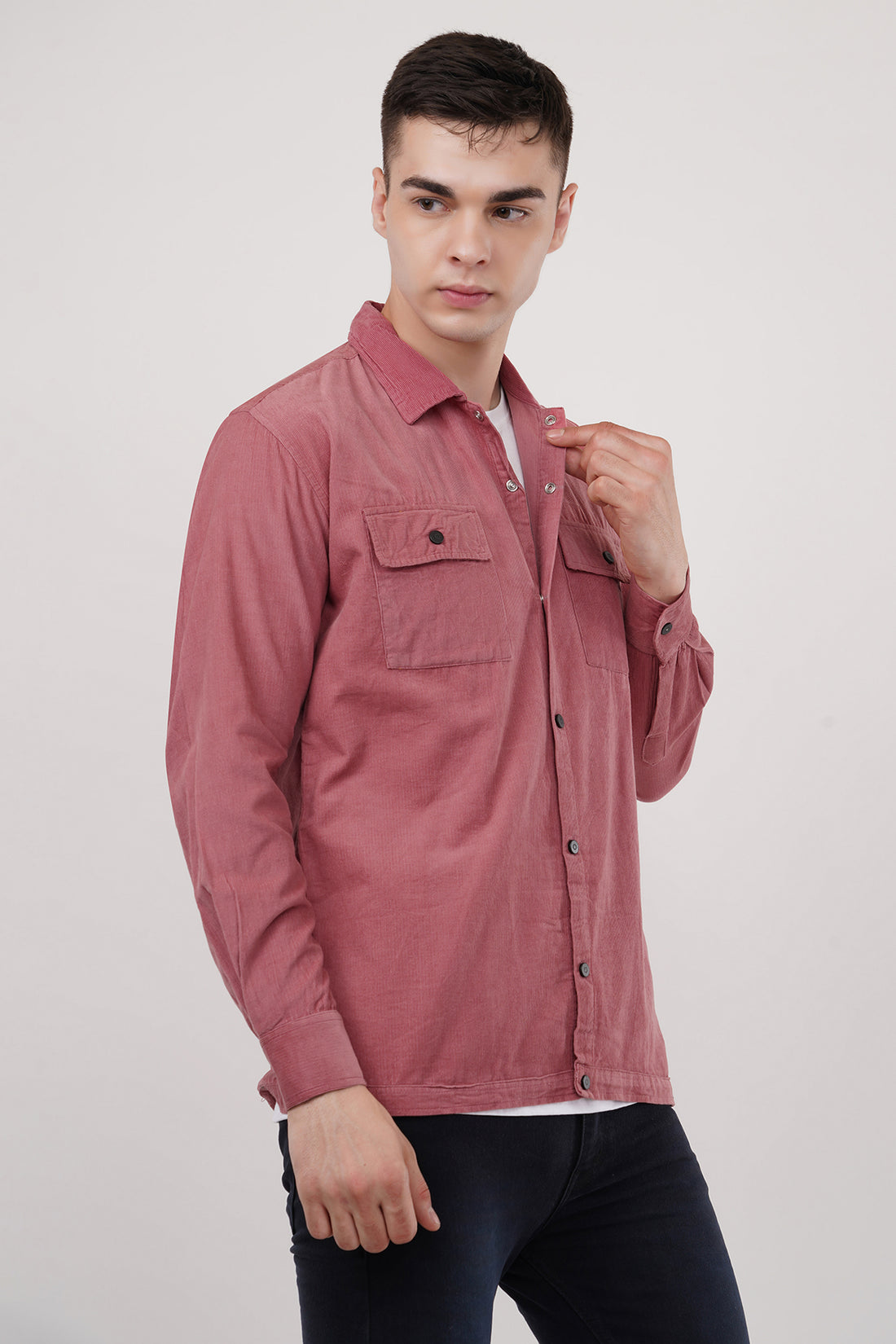 Corduroy Shirtover Double Pocket Overshirt in Organic Cotton Shirts Casual Look with ColourJoyLondon
