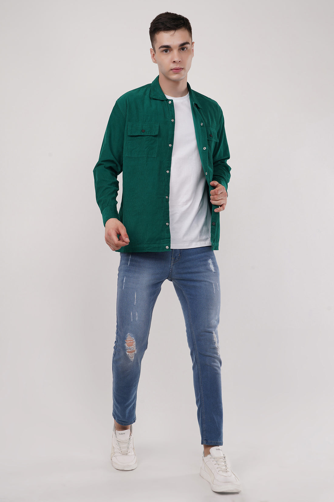 Eden Corduroy Shirtover Double Pocket Overshirt in Organic Cotton Shirt Casual Look with ColourJoyLondon