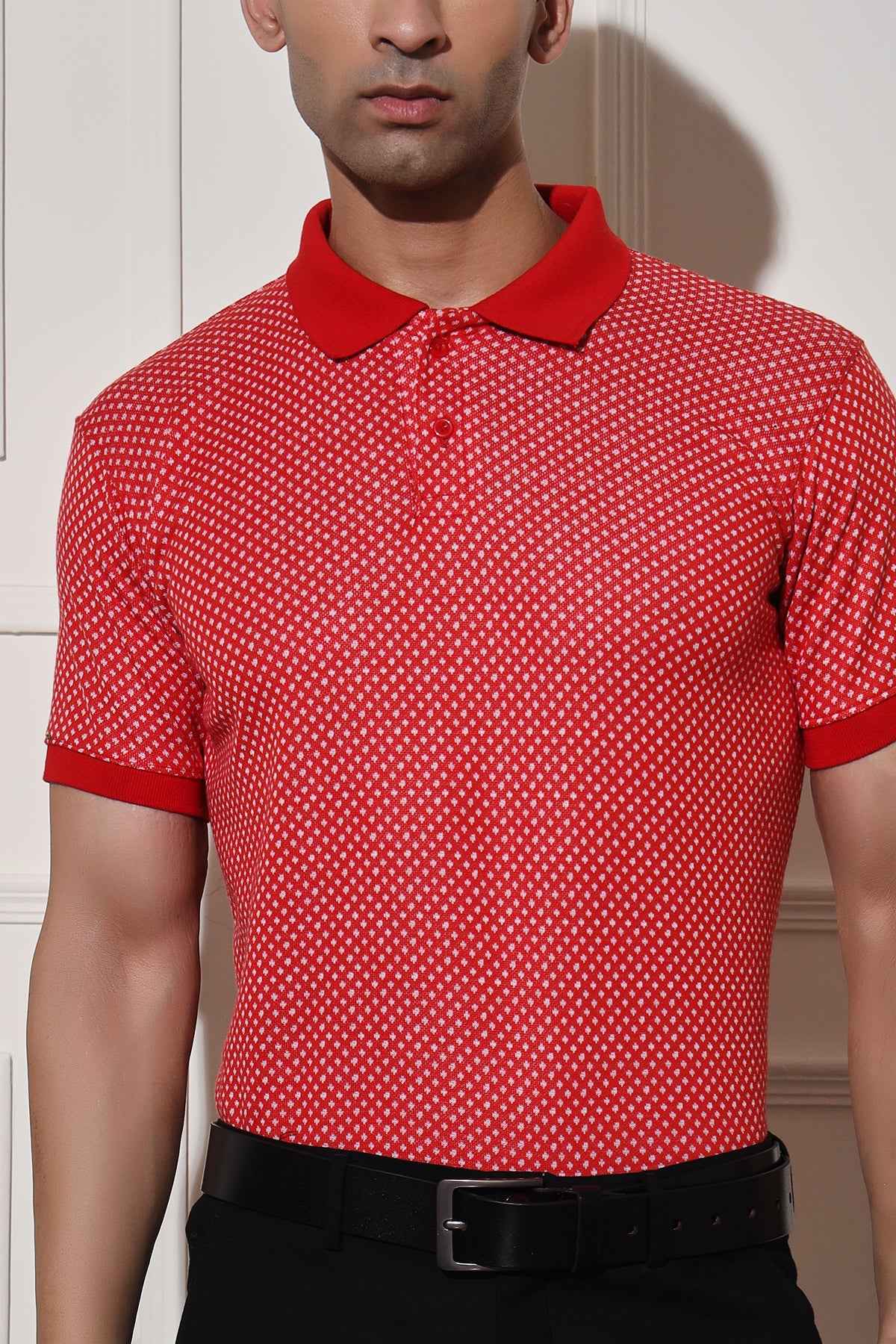 Jacquard T-Shirt, Polo Slim Fit, 70% Cotton Shirt, 30% Polyester Shirt, Men's Shirt, Stylish Men's Shirt, Elegant Men's Shirt, Casual Men's Shirt, Semi-Formal Men's Shirt, High-Quality Men's Shirt, Comfortable Men's Shirt