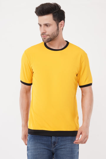 Yellow Roundneck Half Sleeve T-Shirt By ColourJoyLondon