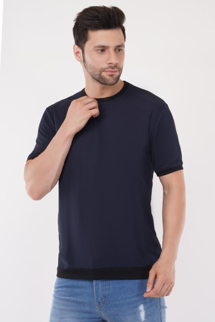 Black Colored Roundneck Half Sleeve T-Shirt By ColourJoyLondon