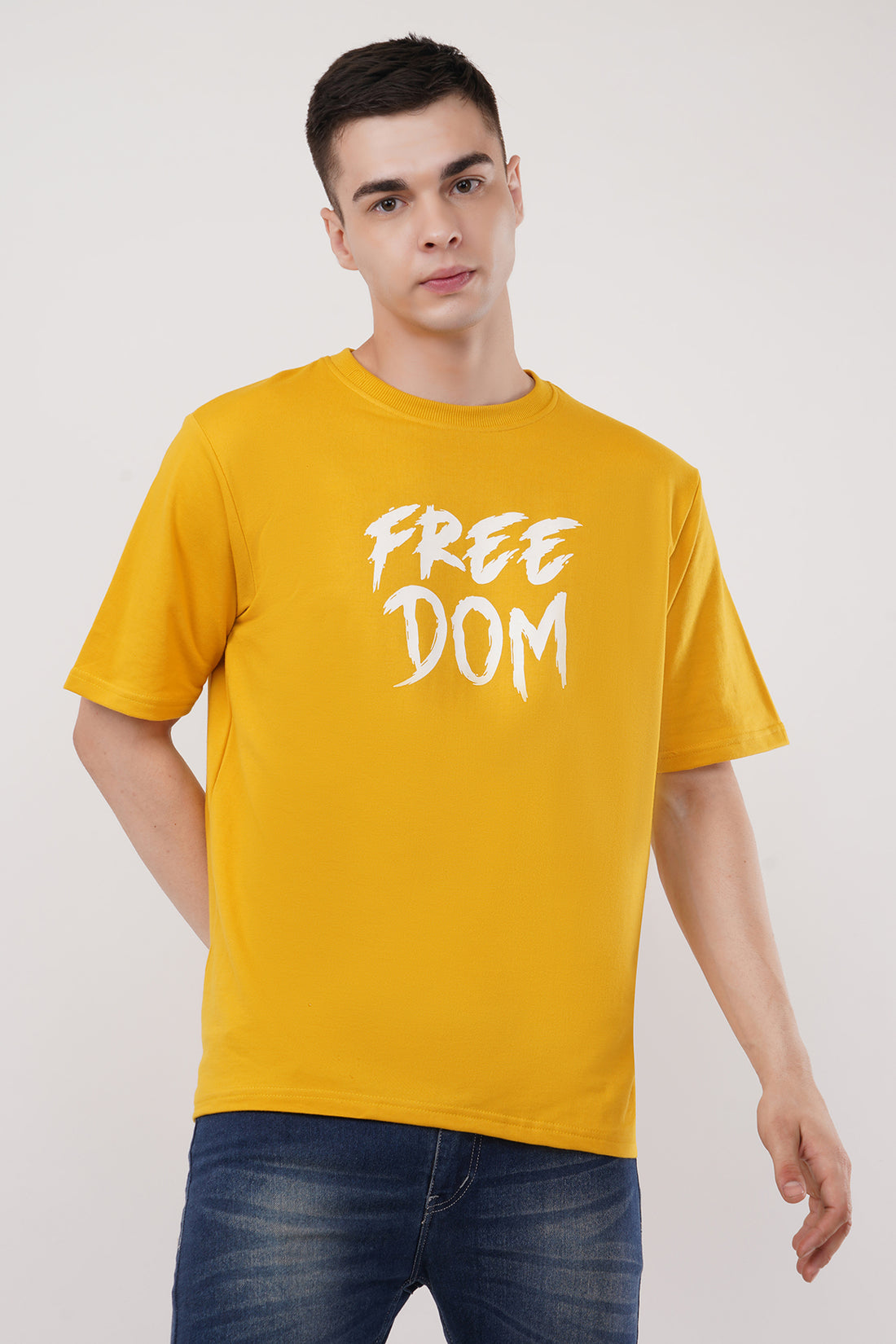 Freedom Roundneck Half Sleeve Oversized T-Shirt in Multiple Prints