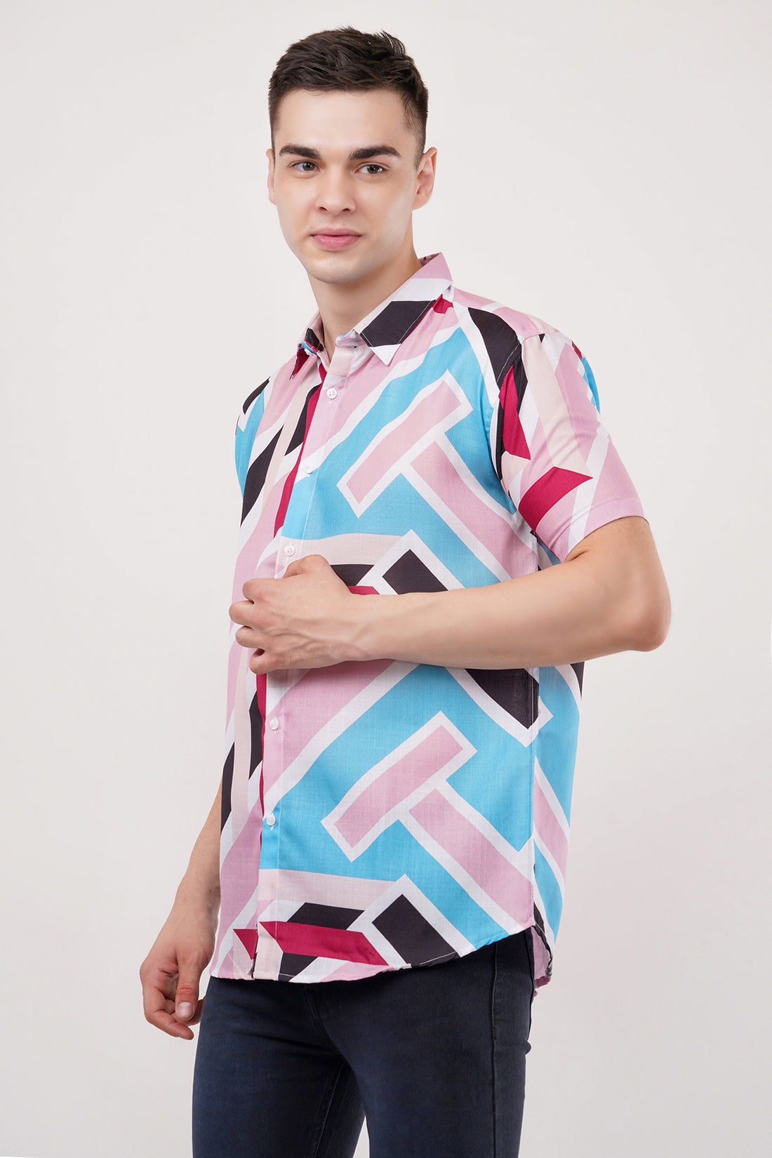 Half Sleeve Cuban Collar Printed Summer Men's Shirts by ColourJoyLondon Available in 11 Designs